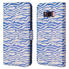 imoshion Design Bookcase Samsung Galaxy S8 - White Blue Stripes