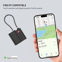 Fixed Tag Lock met Apple Find My Support - TSA reisslot voor de koffer - Zwart