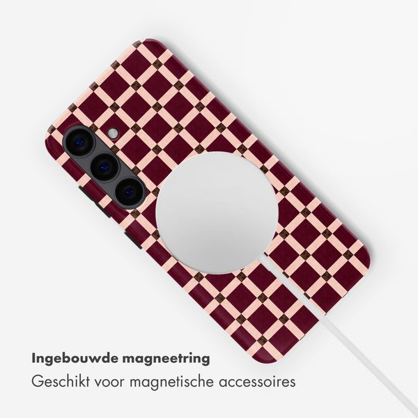 Selencia Vivid Backcover met MagSafe Samsung Galaxy S24 - Check This Burgundy