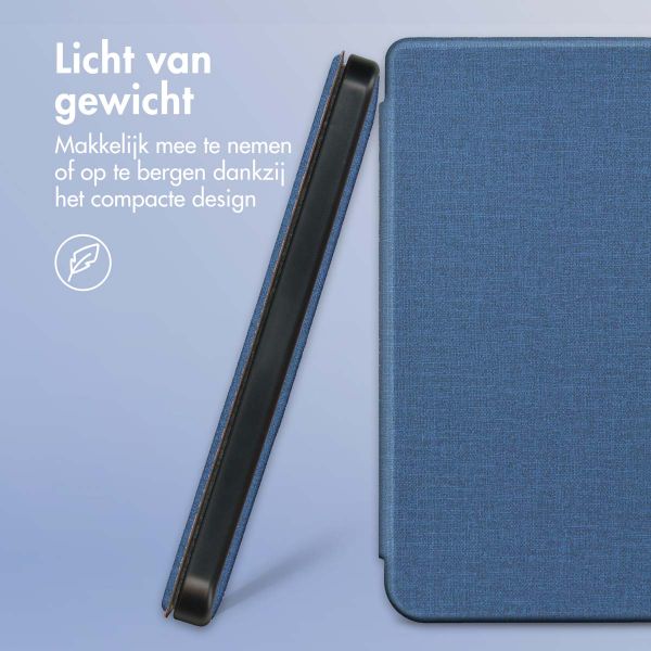 imoshion Canvas Sleepcover Bookcase Pocketbook Touch Lux 5 / HD 3 / Basic Lux 4 / Vivlio Lux 5 - Donkerblauw