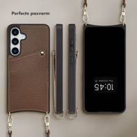 Selencia Nova Telefoonhoes met Koord en Pashouder Samsung Galaxy S24 / S25 - Mocha Brown