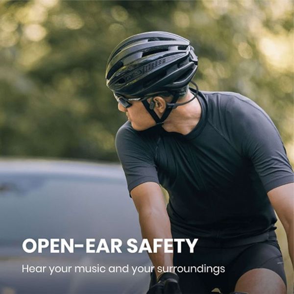 Shokz OpenRun - Standaard maat - Open-Ear draadloze oordopjes - Bone conduction - Zwart