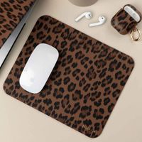 Selencia Sabi Kunstleren Muismat met Panterprint - 20 x 24 cm - Mocha Brown