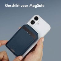 Accezz Leren Wallet met standaard - Geschikt voor MagSafe en Qi2 - Nightfall Blue