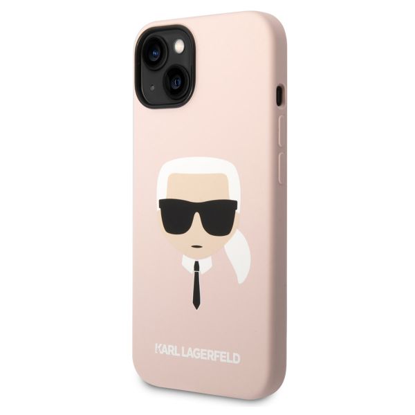 Karl Lagerfeld Karl's Head Liquid Silicone Backcover MagSafe iPhone 14 - Roze