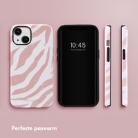 Selencia Vivid Tough Backcover iPhone 14 - Colorful Zebra Old Pink