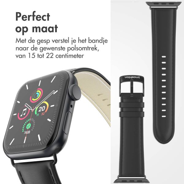 imoshion Classic lederen bandje Apple Watch Series 1 t/m 10 / SE / Ultra (2) (44/45/46/49 mm) - Zwart