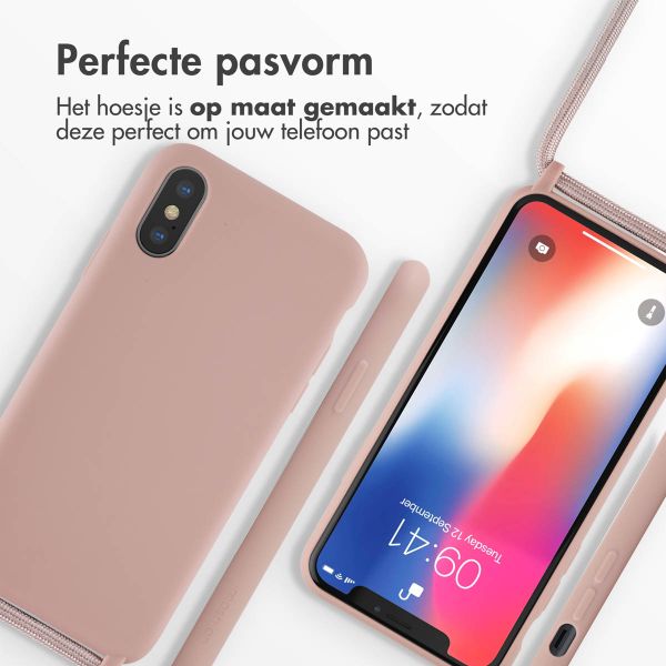 imoshion Siliconen hoesje met koord Apple iPhone X / Xs - Sand Pink