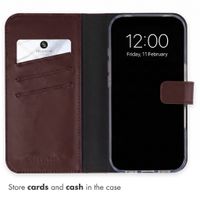 Selencia Genuine Leather Book Case Apple iPhone 18 Pro Max / 17 Pro Max - Brown