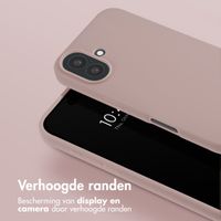 Selencia Siliconen hoesje met afneembaar koord iPhone 16 - Sand Pink