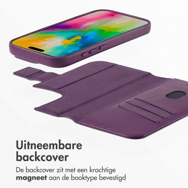 Accezz Leather Bookcase 2-in-1 met MagSafe Apple iPhone 16 Pro - Heath Purple