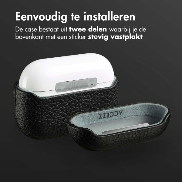Accezz Echt Leren Case AirPods Pro - Zwart