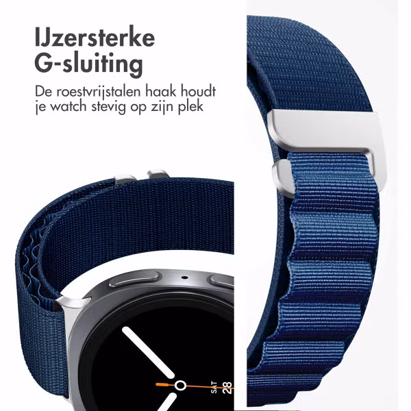 imoshion Nylon Alpine bandje Samsung Galaxy Watch 8 (40/44mm) / Classic (46mm) - Donkerblauw