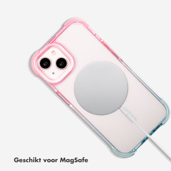 Selencia Gradient Backcover met MagSafe Apple iPhone 13 - Roze / Blauw
