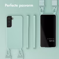 Selencia Siliconen hoesje met afneembaar koord Samsung Galaxy S22 - Turquoise