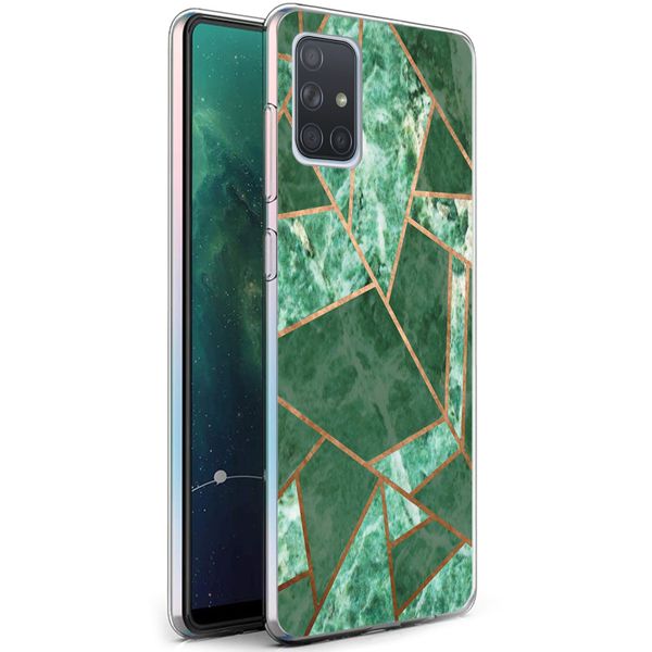 imoshion Design hoesje Samsung Galaxy A71 - Grafisch Koper / Groen