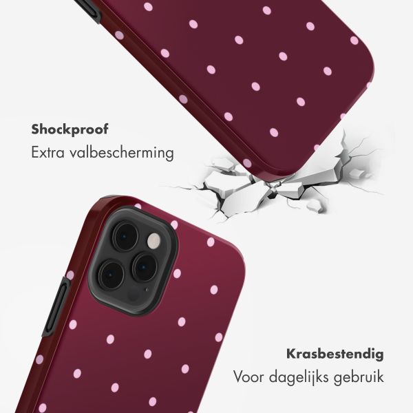 Selencia Vivid Backcover Apple iPhone 12 (Pro) - Happy Dots Burgundy