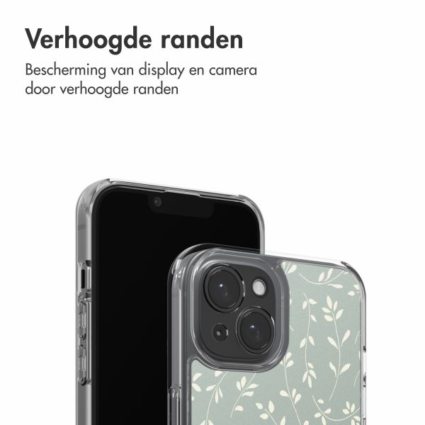 imoshion Design hoesje Apple iPhone 15 - Smoke Green Flowers