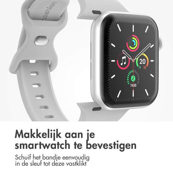 imoshion Siliconen⁺ bandje Apple Watch Series 1 t/m 9 / SE (38/40/41 mm) | Series 10 (42 mm) - Fog - Maat S/M