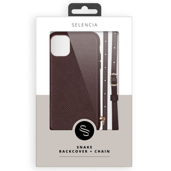 Selencia Aina Slang Hoesje met koord iPhone SE (2022 / 2020) / 8 / 7 / 6(s)