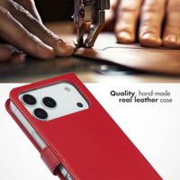 Selencia Genuine Leather Book Case Apple iPhone 17 Pro Max - Brown