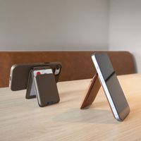 Accezz Leather Wallet with Stand - Compatible with MagSafe and Qi2 - Coffee Brown
