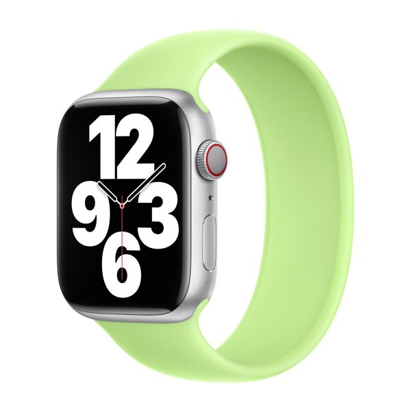 Apple 2 Pack Siliconen solobandje Apple Watch | 44/45/46/49 mm - Maat 6 - Winter Blue/ Sprout Green