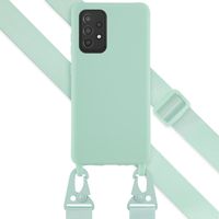 Selencia Siliconen hoesje met afneembaar koord Samsung Galaxy A52(s) (5G/4G) - Turquoise