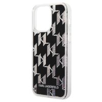 Karl Lagerfeld Liquid Glitter Backcover Monogram iPhone 14 Pro Max - Zwart