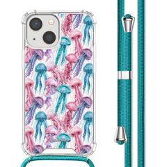 imoshion Design hoesje met koord iPhone 13 Mini - Jellyfish Watercolor