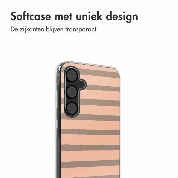 imoshion  Design hoesje Samsung Galaxy A55 - Striped Peach Reverse