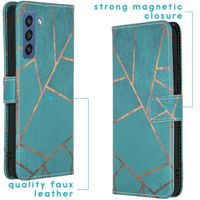 imoshion Design Softcase Bookcase Galaxy S21 FE - Blue Graphic