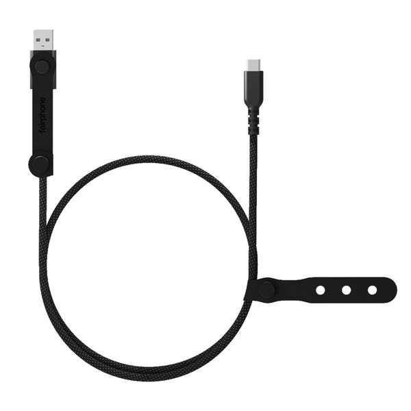 Fairphone LongLife USB-C naar USB-C/USB-A Oplaadkabel - 240W - 1 meter - Zwart