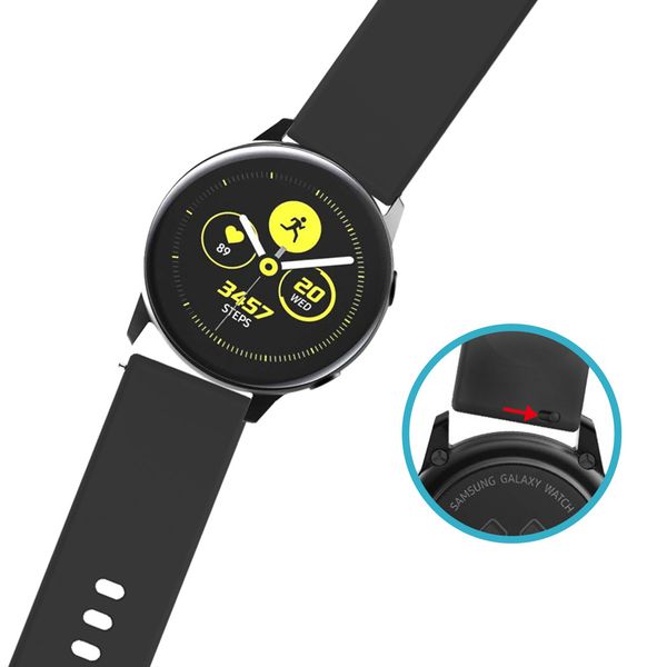 imoshion Siliconen bandje Samsung Galaxy Watch 4 / 5 / 6 / 7 / FE (20 mm) - Zwart