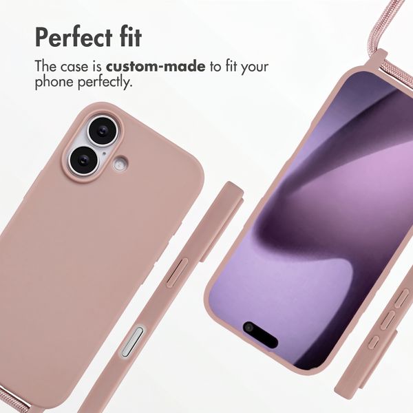 imoshion Silicone Case with Strap Apple iPhone 17 - Sand Pink