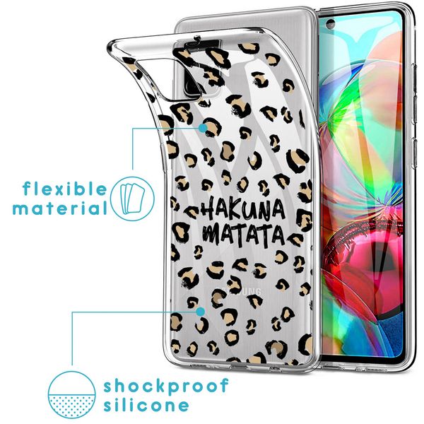 imoshion Design hoesje Samsung Galaxy A71 - Luipaard - Bruin / Zwart