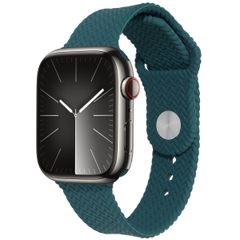 imoshion Siliconen geweven bandje Apple Watch Series 1 t/m 11 / SE / Ultra (44/45/46/49 mm) - Donkergroen