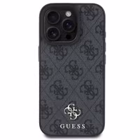 Guess 4G Metal Logo Backcover MagSafe Apple iPhone 16 Pro Max - Zwart