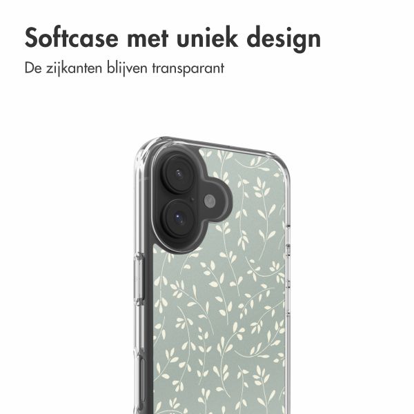 imoshion Design hoesje Apple iPhone 17 - Smoke Green Flowers