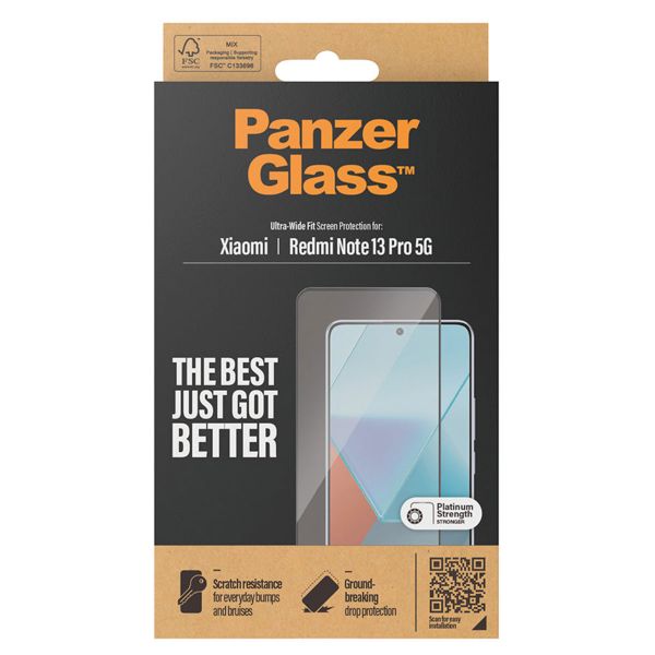 PanzerGlass Ultra-Wide Fit Anti-Bacterial Screenprotector Xiaomi Redmi Note 13 Pro (5G) / Poco X6