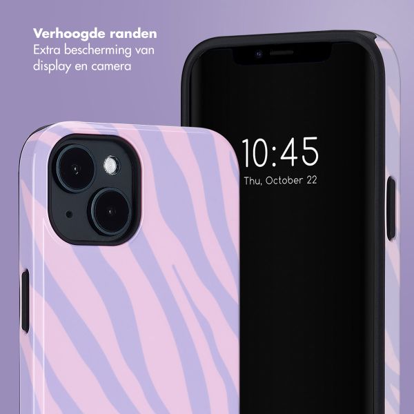 Selencia Vivid Tough Backcover met MagSafe iPhone 14 - Zebra Light Pink Lilac