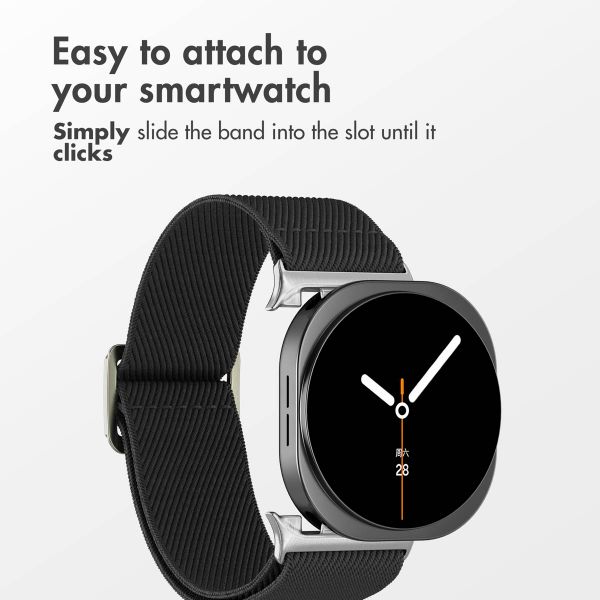 imoshion Elastic Nylon Band Samsung Galaxy Watch 9 (40/44mm) / Watch 8 (40/44mm) / Classic (46mm) - Black
