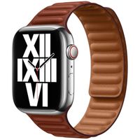Apple Leather Link Apple Watch Series 1 t/m 11 / SE / Ultra (44/45/46/49 mm) - Maat M/L - Umber