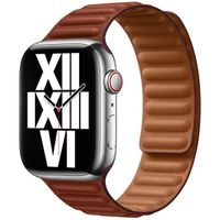 Apple Leather Link Apple Watch Series 1-10 / SE / Ultra (2) - 42/44/45/46/49 mm - Maat M/L - Umber