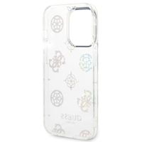 Guess Peony Glitter Backcover iPhone 14 Pro - Wit