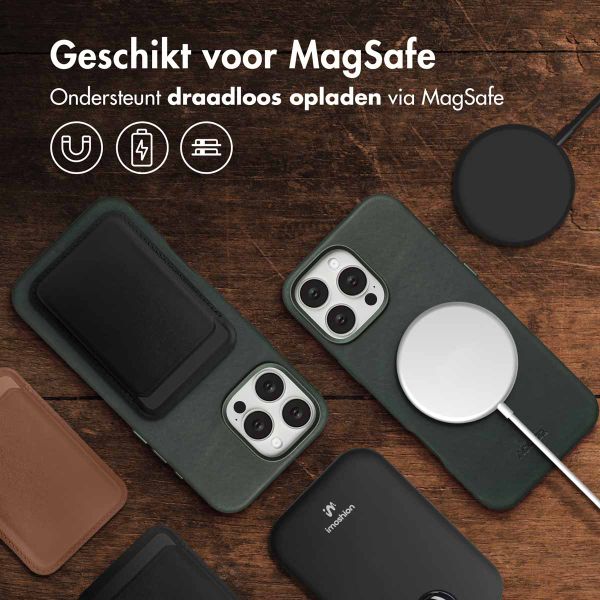 Accezz Vintage Leather Magsafe Backcover Apple iPhone 16 Pro Max - Smokey Green