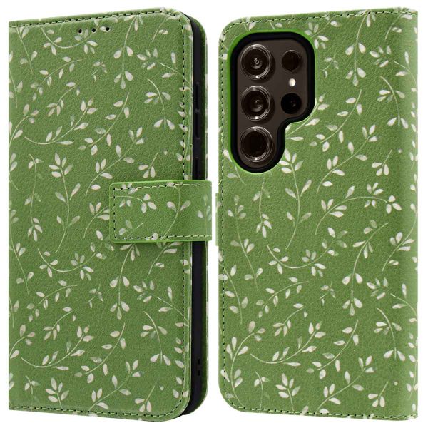 imoshion Design Bookcase Samsung Galaxy S24 Ultra - Green Flowers