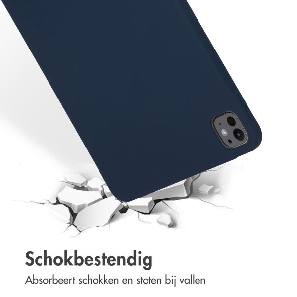 Accezz Liquid Silicone Backcover met penhouder Apple iPad Pro 11 (2024) M4 - Donkerblauw