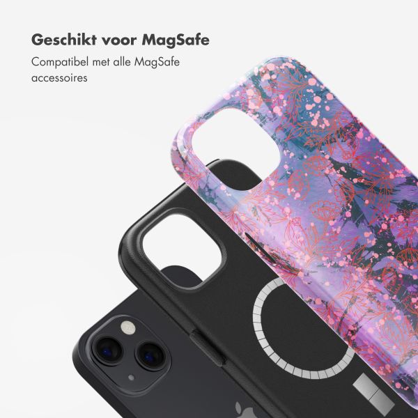 Selencia Vivid Tough Backcover met MagSafe iPhone 13 - Fresh Paint Flower Orange