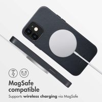 Accezz Leather Back Cover with MagSafe Apple iPhone 12 (Pro) - Onyx Black